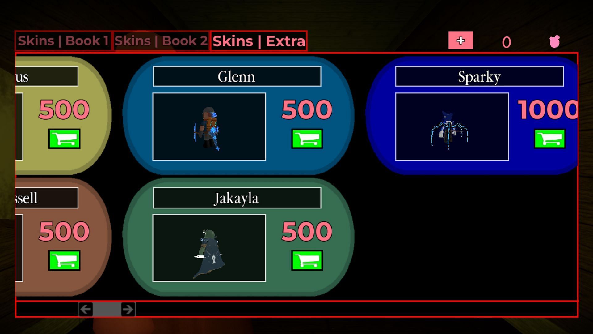 Purchase skins using the Tokens (Image via Roblox)